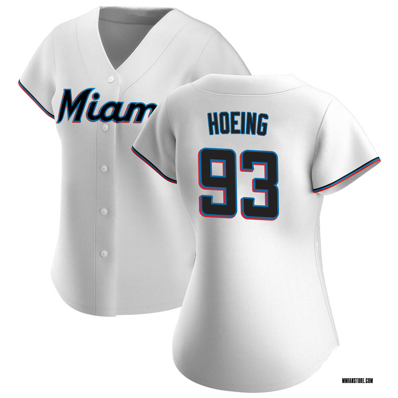 White Bryan Hoeing Women's Miami Marlins Home Jersey - Authentic Plus Size