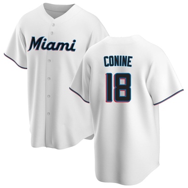 White Griffin Conine Men's Miami Marlins Home Jersey - Replica Big Tall